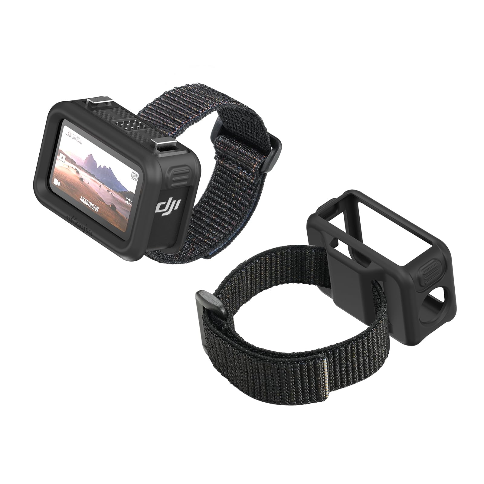 Photo 1 of aMagisn Vision Dock Silicone Wrist Case for DJI Osmo Nano, Real-Time View Screen Protector, Adjustable Hands-Free Wrist Strap for Cycling Hiking Fitness Recording
