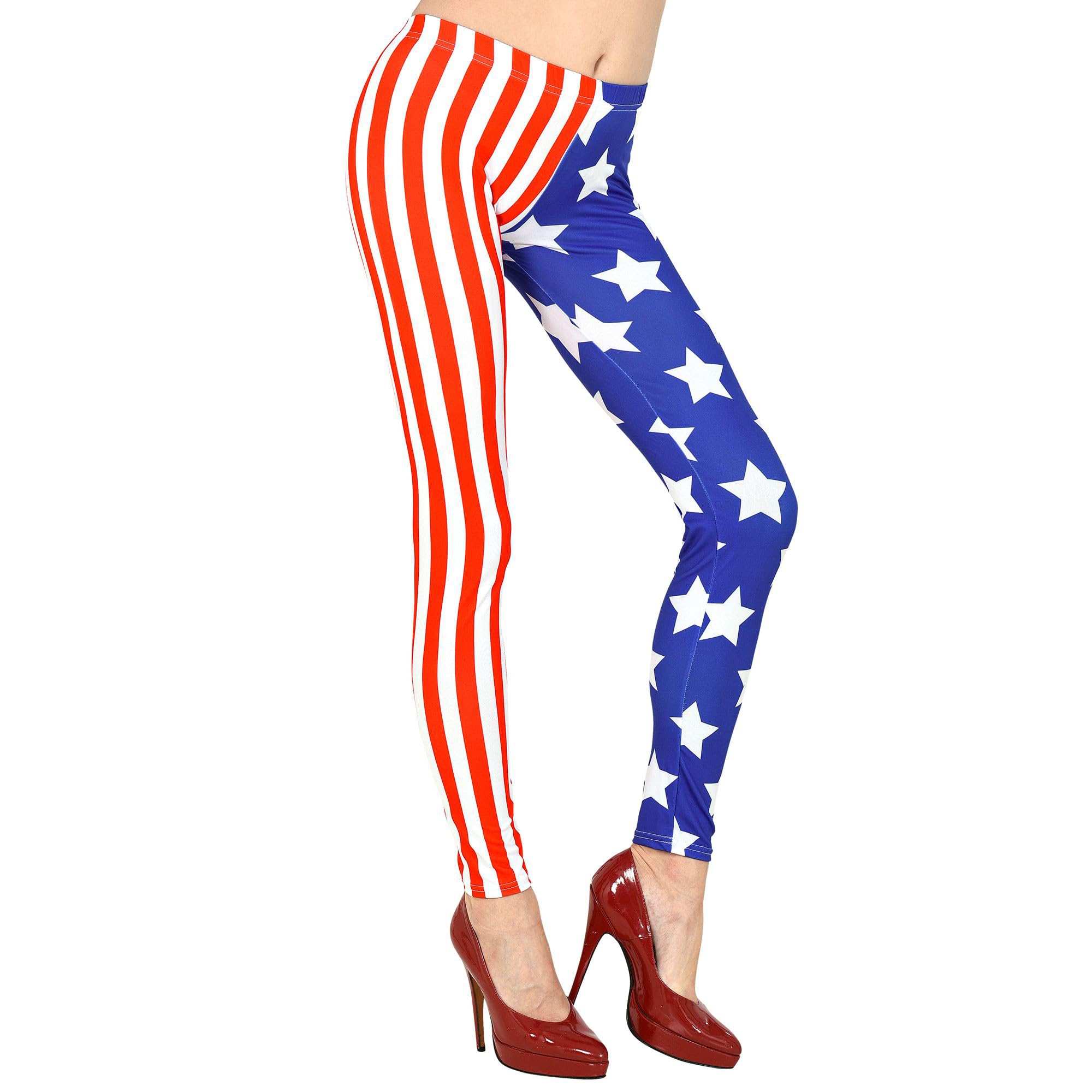 W WIDMANN MILANO Party Fashion - Damskie legginsy USA, amerykańska flaga, sport, kostium
