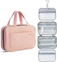 Ms. Pen- Travel Toiletry Bag Organizers, Baby Pink, Makeup Travel Bag for Toiletries with Hanging Hook, Water-Resistant