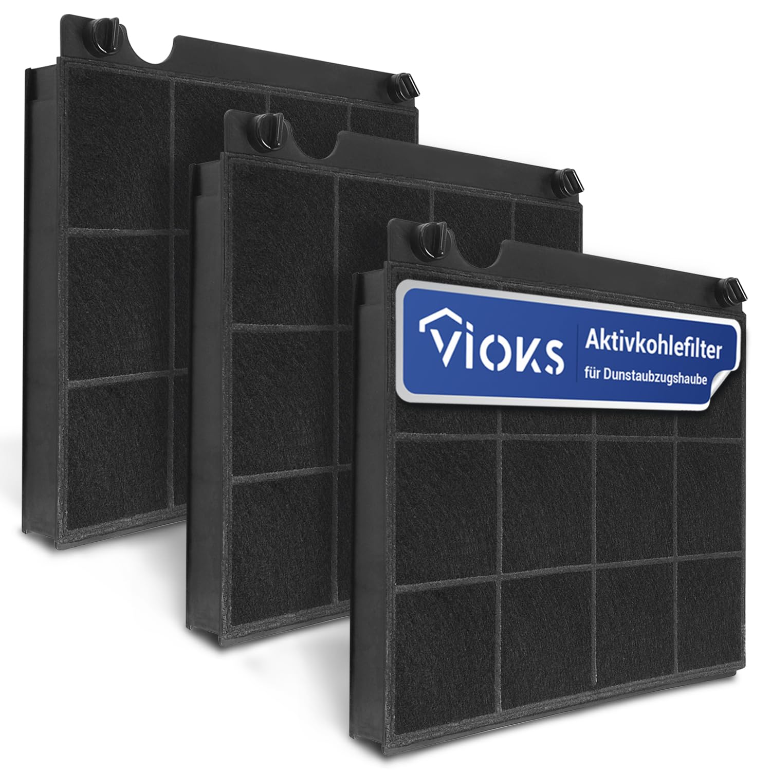 VIOKS SET 3x Aktivkohlefilter Dunstabzugshaube Ersatz für Elica Model15 Wpro 484000008575 CHF15/1 Type15 MCFE01 902980045/6 197465 AH040 FCH160 49019595 9029793818 Kohlefilter für Dunstabzugshauben