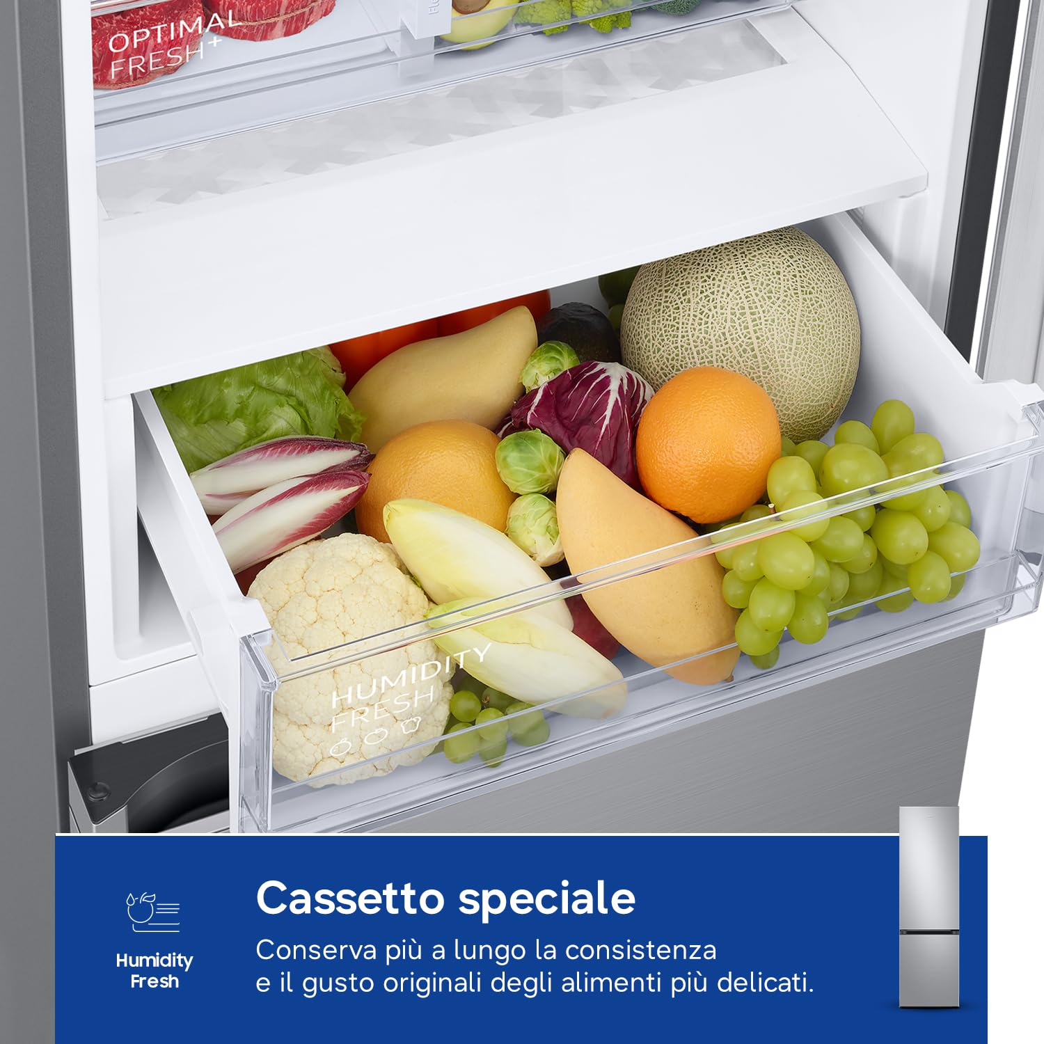 Samsung Frigorifero Combinato EcoFlex F-RL38C67AS93M, Twin Cooling Plus, SpaceMax, Total No Frost, Compressore Digital Inverter, 273L + 114L, LxAxP: 59,5 x 203 x 65,8 cm, Metal Inox