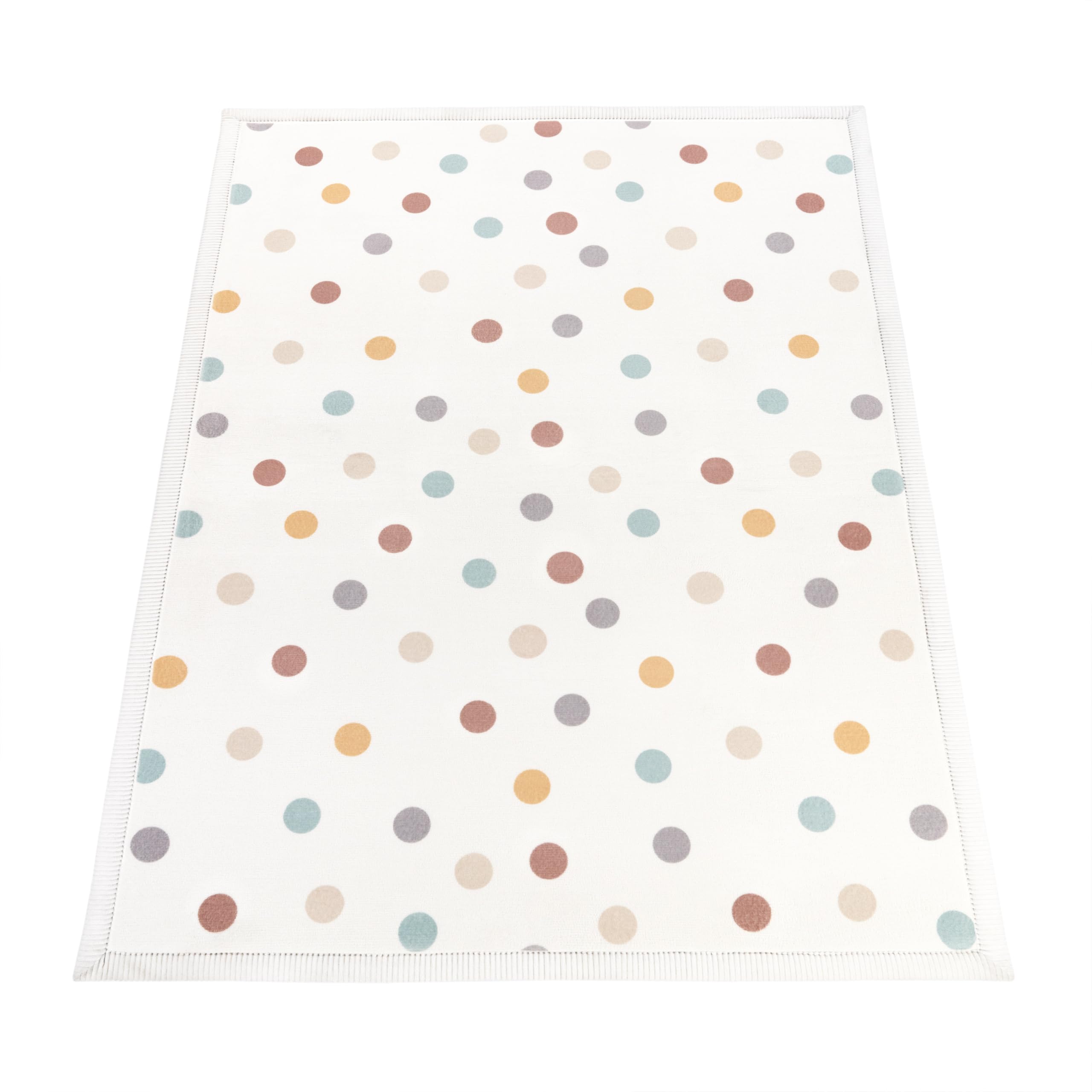 Paco Home Alfombra De Habitacion Bebe Infantil Niña Niño De Juego Antideslizante Arcoíris Motivo Animal Lunares, tamaño:140x200 cm, Color:Multicolor