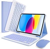 Vista 10 de SOPPY Funda con teclado Bluetooth para iPad de 11ª generación (A16) de 11 pulgadas 2025, 10ª generación de 10.9 pulgadas 2022, funda protectora