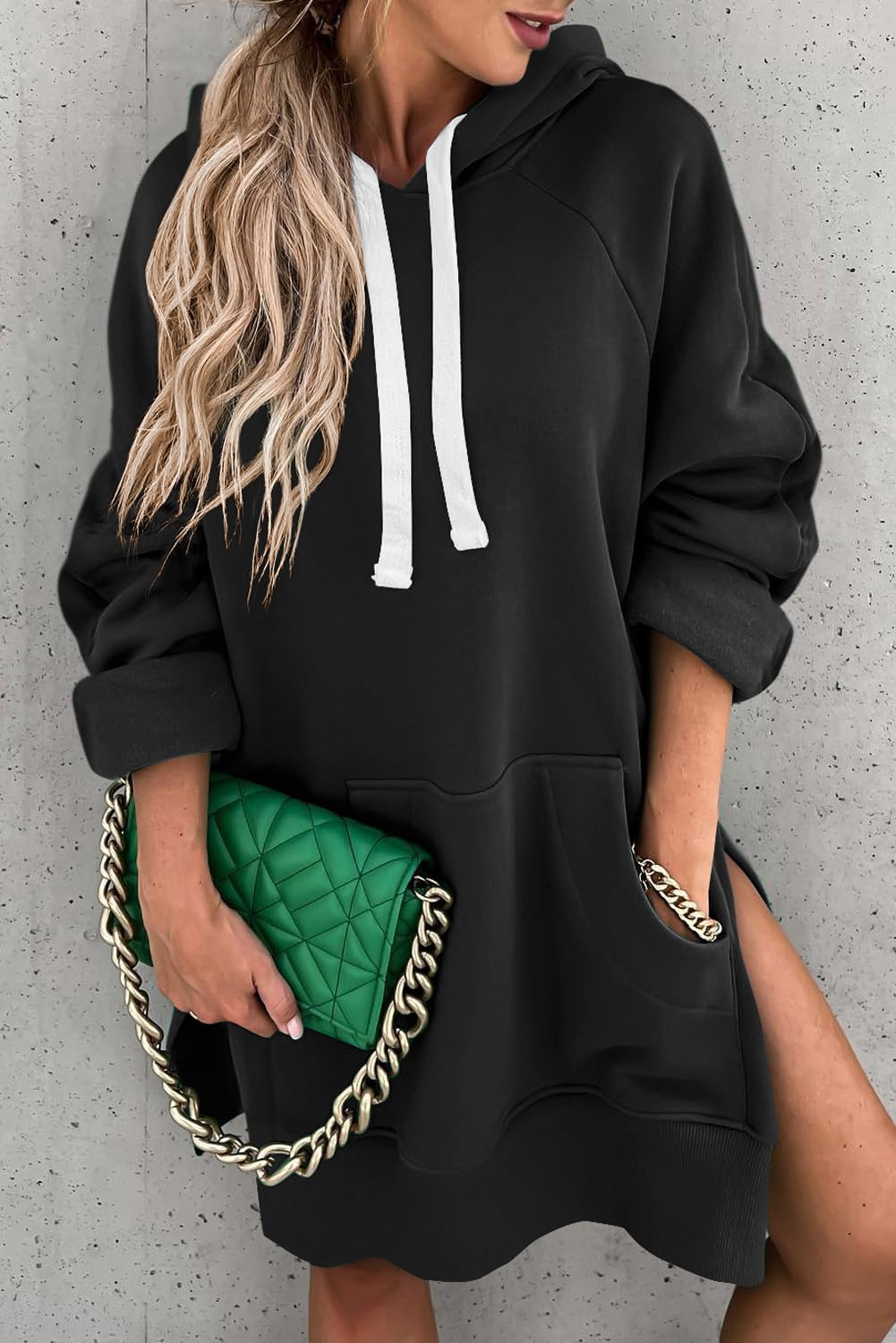 Robes à Capuche Femmes Oversize La Couleur Unie Chaude avec Poches Sweat-shirt Long Robe à Capuche Mélange de Coton De Haute Qualité Convient Pour Le Fitness Et L'Exercice (Couleur 4, M), Couleur 4, M