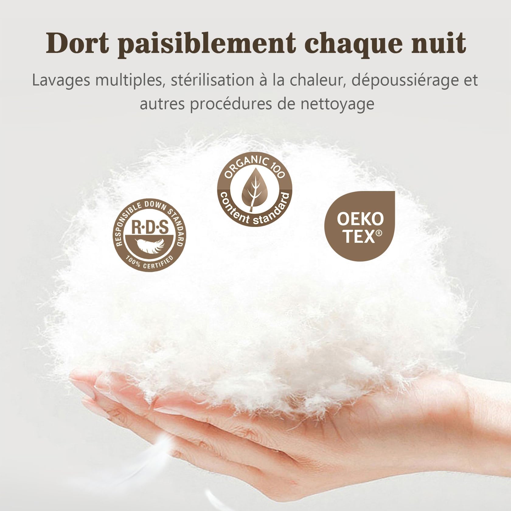 BPC Couette en Plumes d'oie et Duvet 200x200 | Couettes pour Hotel de Luxe Naturelle Été | 100% Coton Biologique | Certifiée Oeko-Tex et RDS,2 Personnes