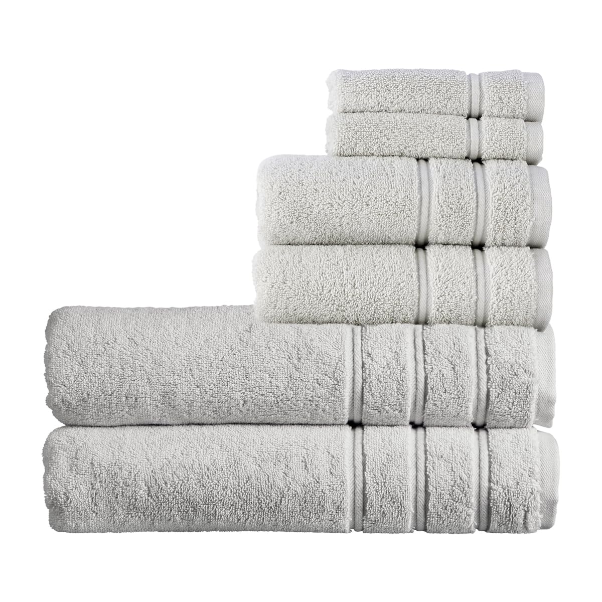 Christy Lunar Antalya Bath Sheets Set | Piece | 100% Turkish Cotton | 600Gsm | Soft Plush Luxury Towel Set | 2 Bath Sheets 2 Hand Towels 2 Face Cloths | Quick Dry | Grey Size 6