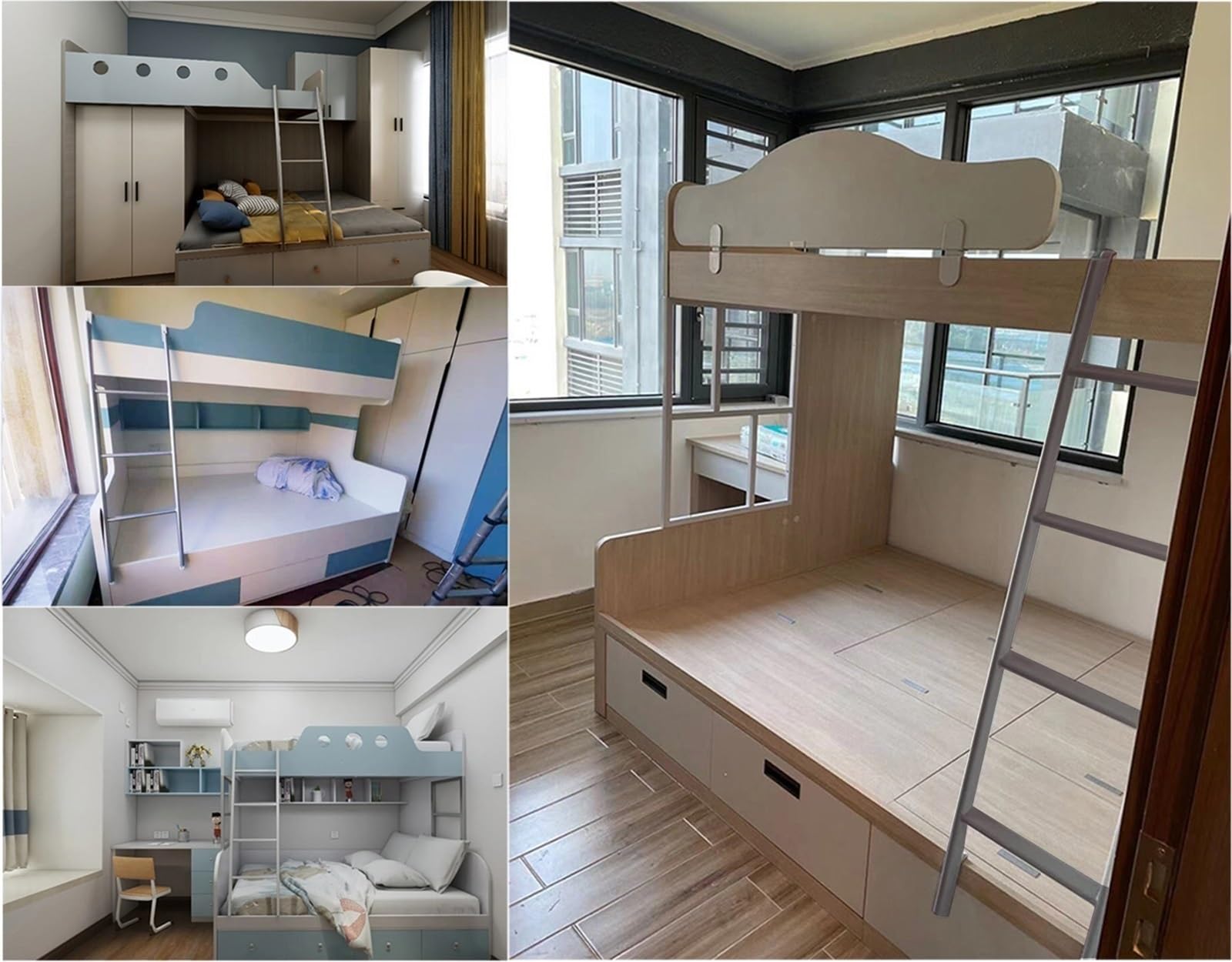 Genérico Escalera Ajustable para literas de Caravana, Escalera para Cama de Remolque con Ganchos, Escalera de Metal Resistente para Dormitorio, altillo, Caravana, Escalera de Repuesto portá