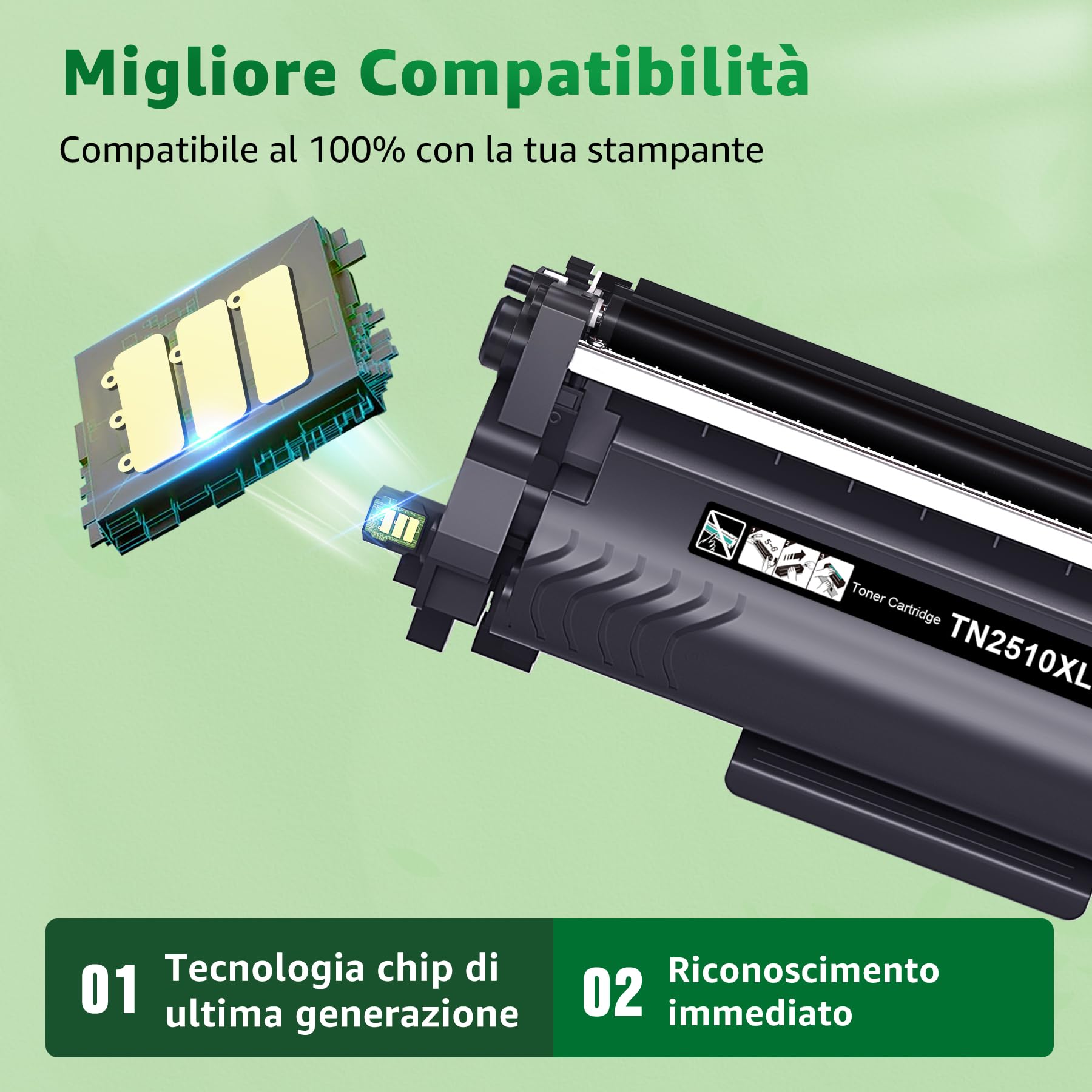 GREENSKY TN2510 TN2510XL Toner TN 2510XL TN-2510 XL Compatibile con Brother HL-L2400DWE HL-L2400DW HL-L2445DW DCP-L2627DWE MFC-L2800DW DCP-L2660DW DCP-L2665DW MFC-L2827DWXL MFC-L2860DWE (1 Nero)