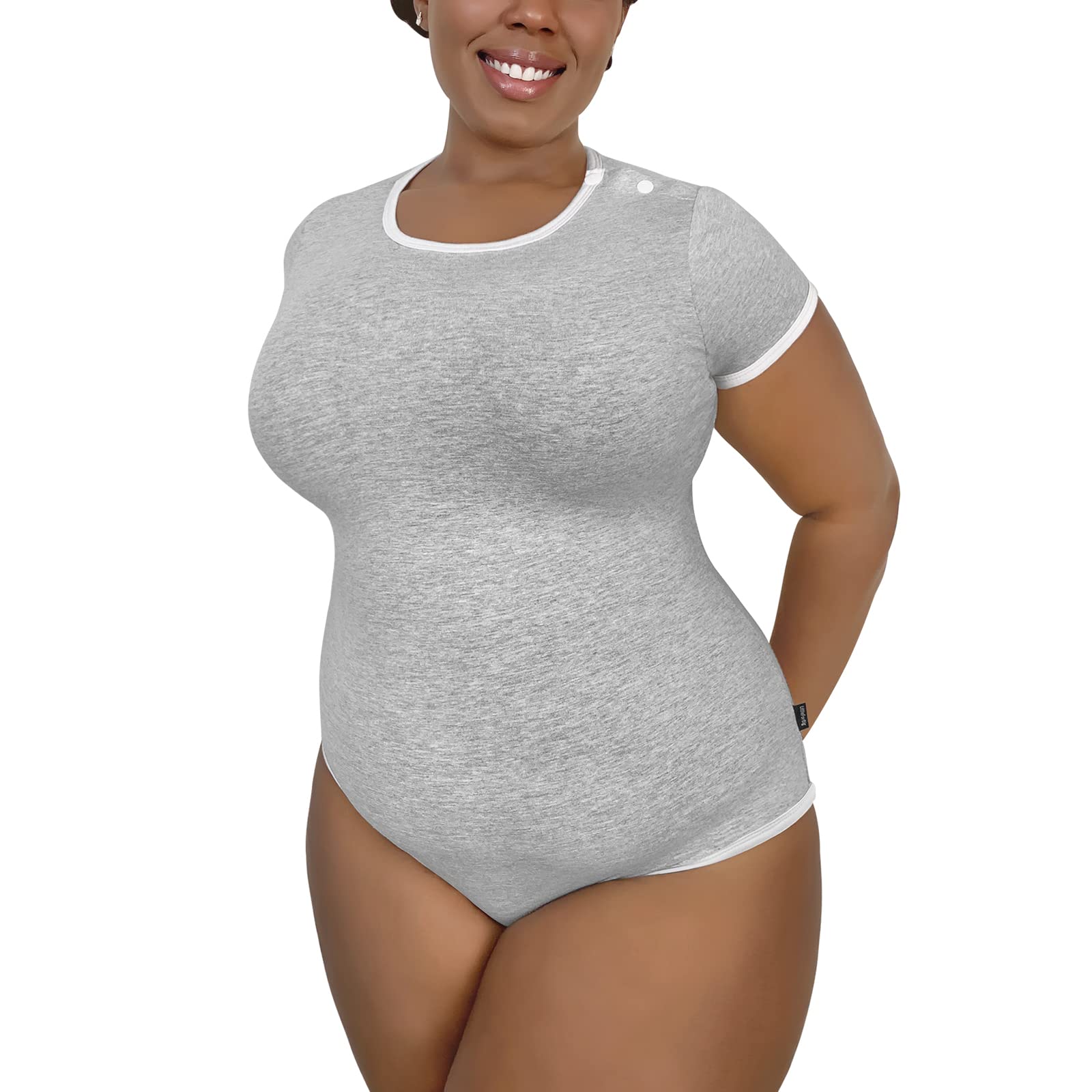 LittleForBig Bawełniany śpioszki Onesie Piżama Bodysuit-Seria pastelowa Szary