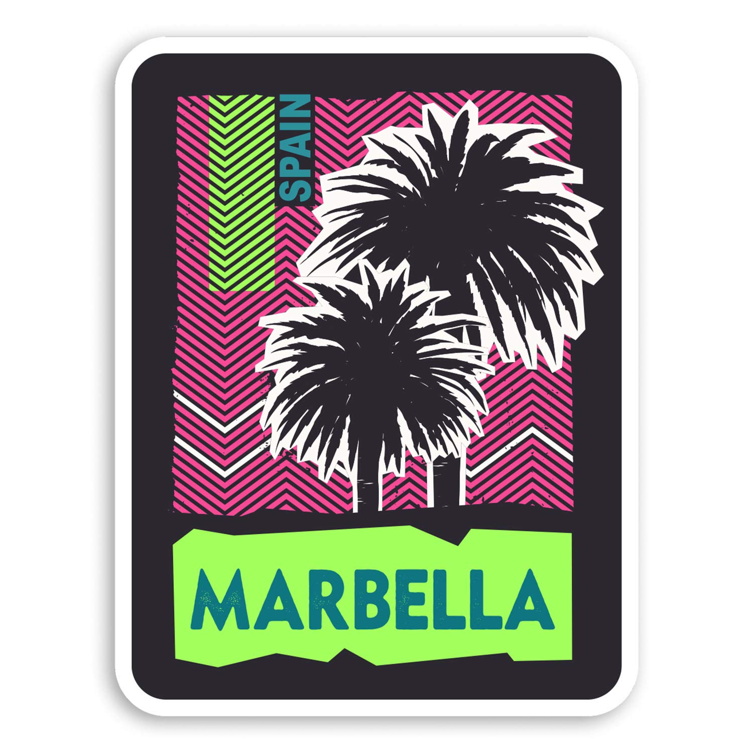 2 x 10cm Marbella Spain Vinyl Stickers - Travel Holiday Sticker Luggage #20527 (10cm Tall)