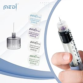 Medt - Fine Insulin Pen Needles (31G 5mm) - Diabetic Needles for Insulin Injections, Ultra Fine Compatible with Most Diabetes Pens - 100 Ct, Pack of 2