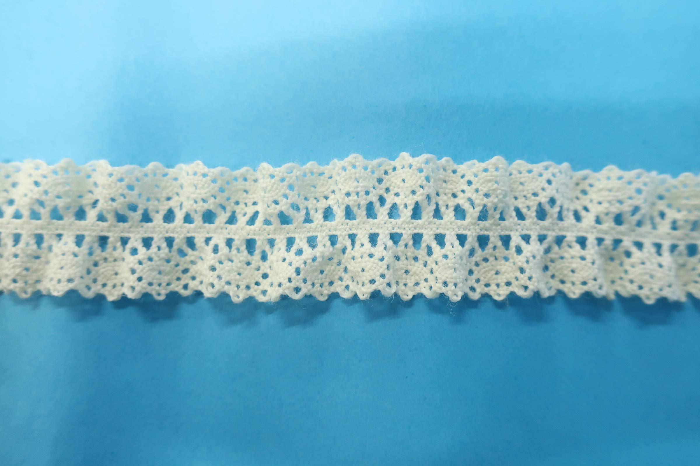 Amazon.co.jp: 10m巻き ウールフリルレース 24mm幅 ゴム入り 生成り  