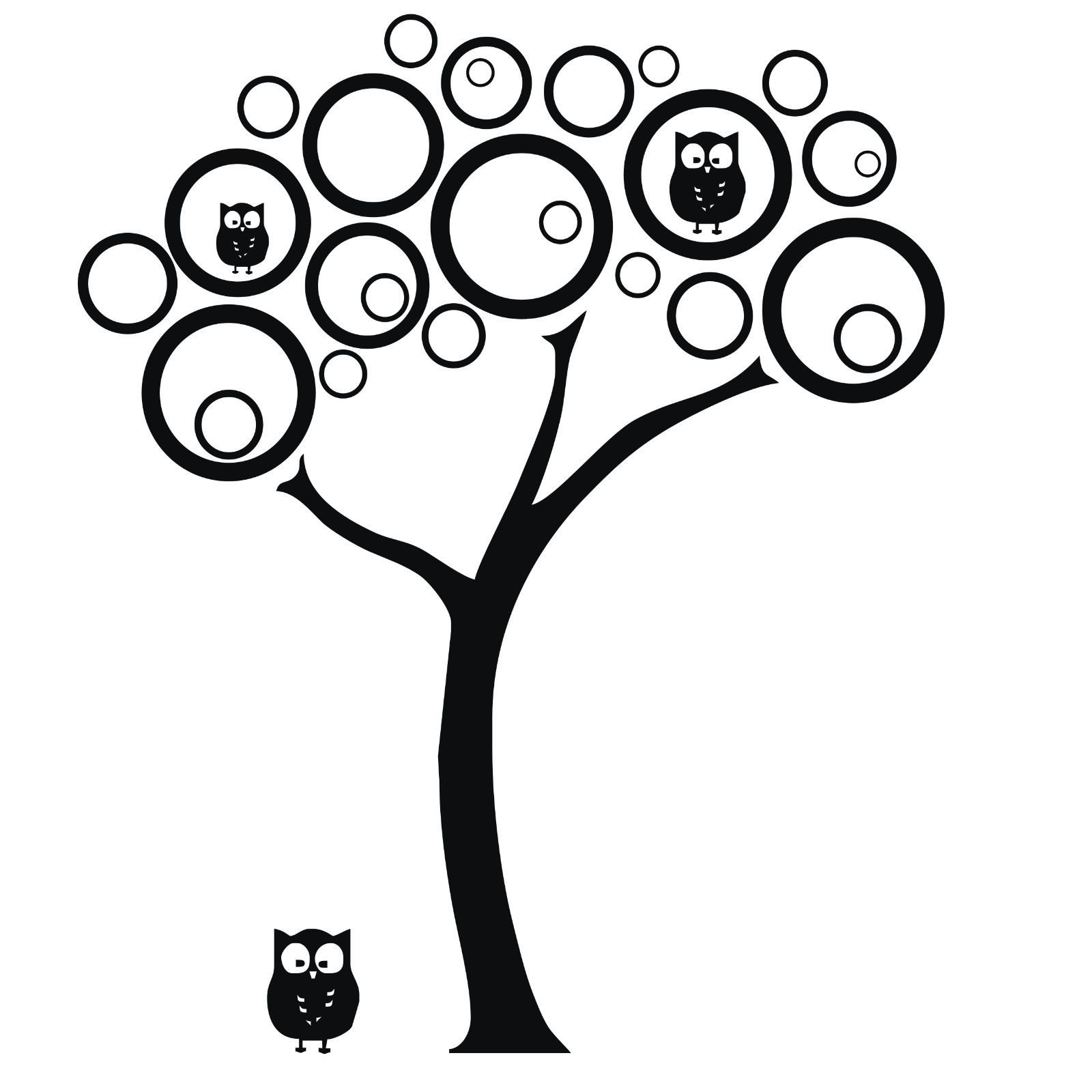 Tree with Owls Vinyl Wall Art Decal Sticker BEO