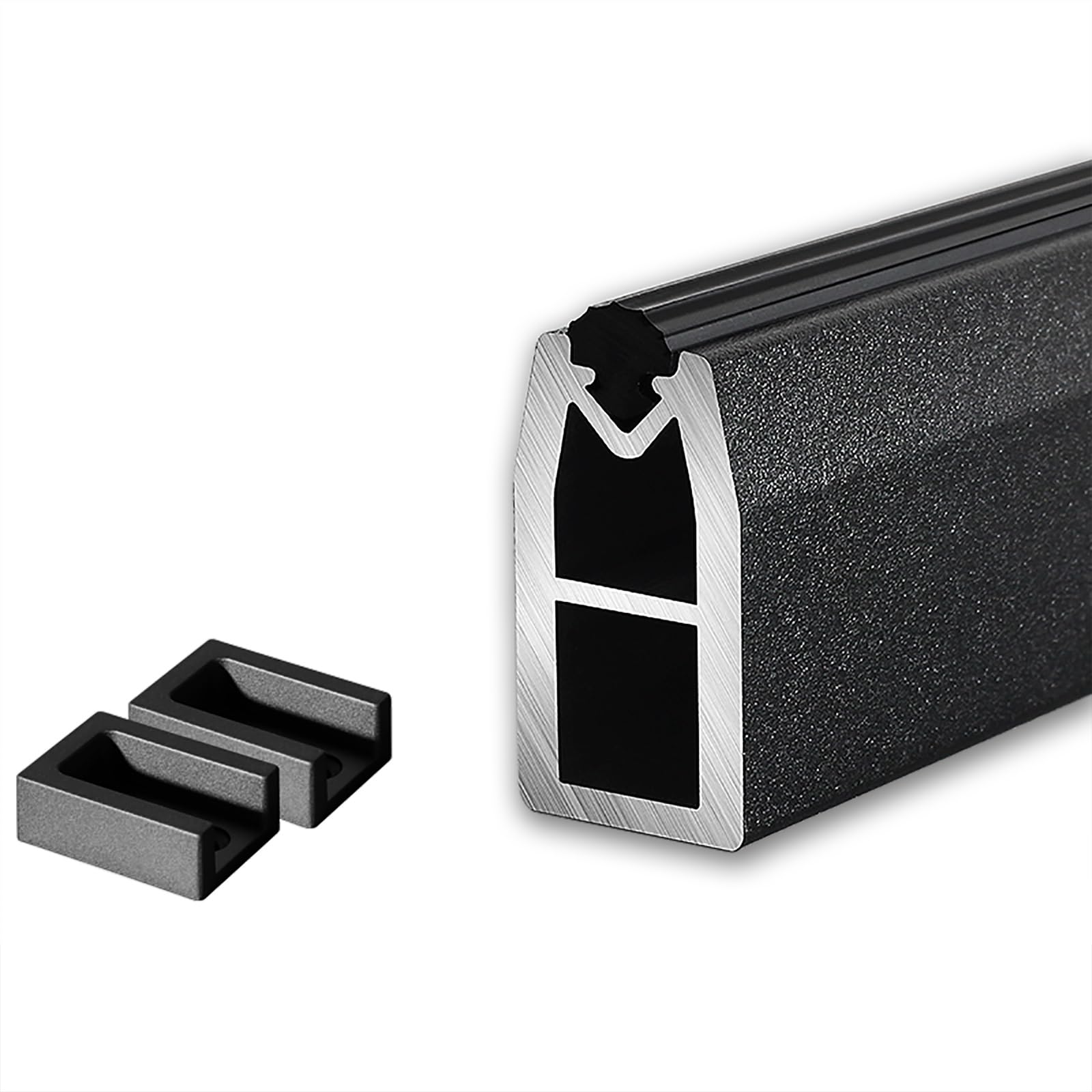 YXXSDP Schrankstange Schrankrohr Kleiderstange Robuste Kleiderstangen-Deckenhalterung, 35 55 75 95 125 145 155 cm langes Kleideraufbewahrungs-Hängegestell(Black,L 60cm/23.6inch)