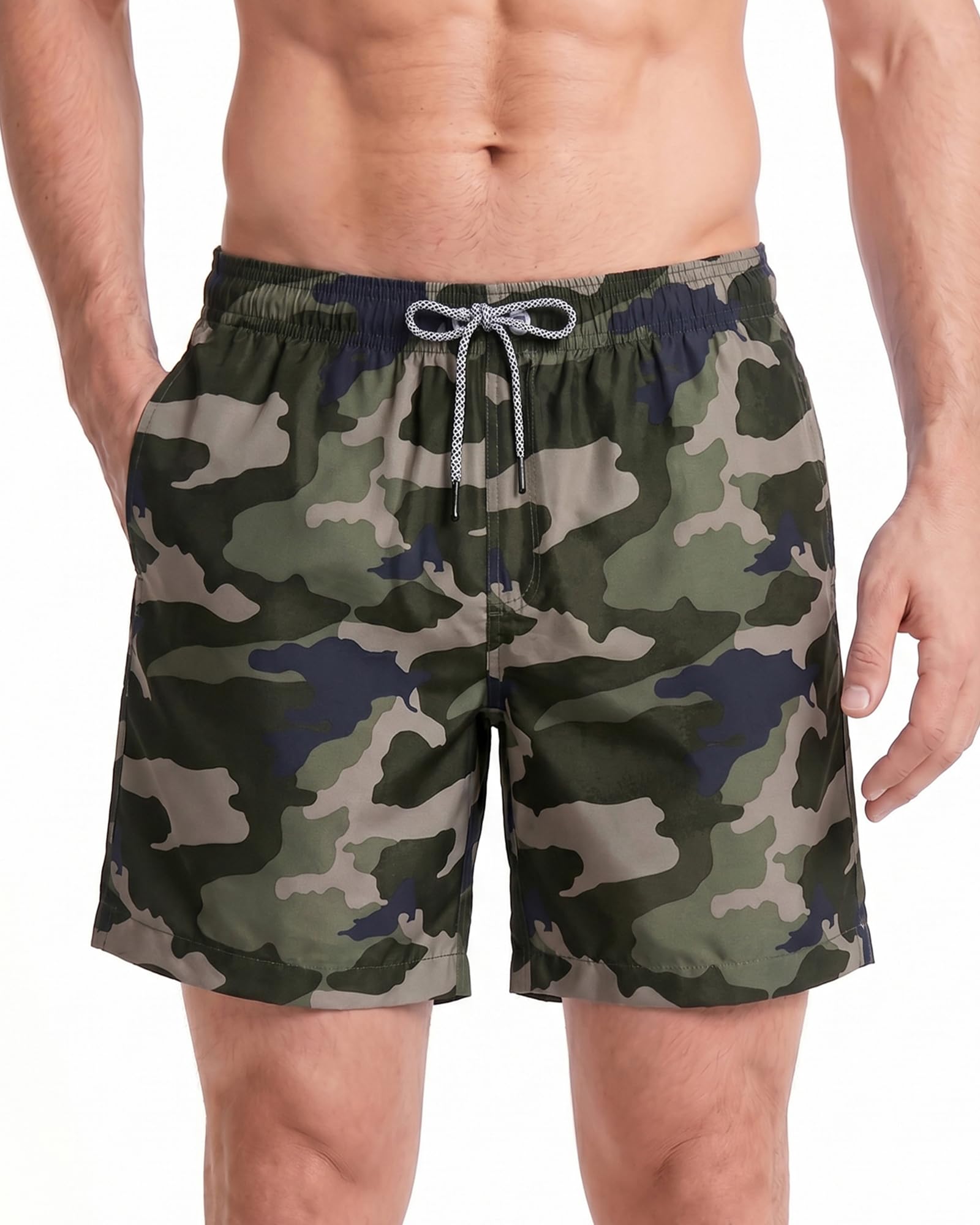 maamgic 2 en 1 Bañador con Forro de Compresión con Cremallera Hombre Shorts de Baño Shorts de Playa Traje de Baño para Natación Secado Rápido para Vacaciones Global Recycled Standard Global Recycled Standard Global Recycled Standard