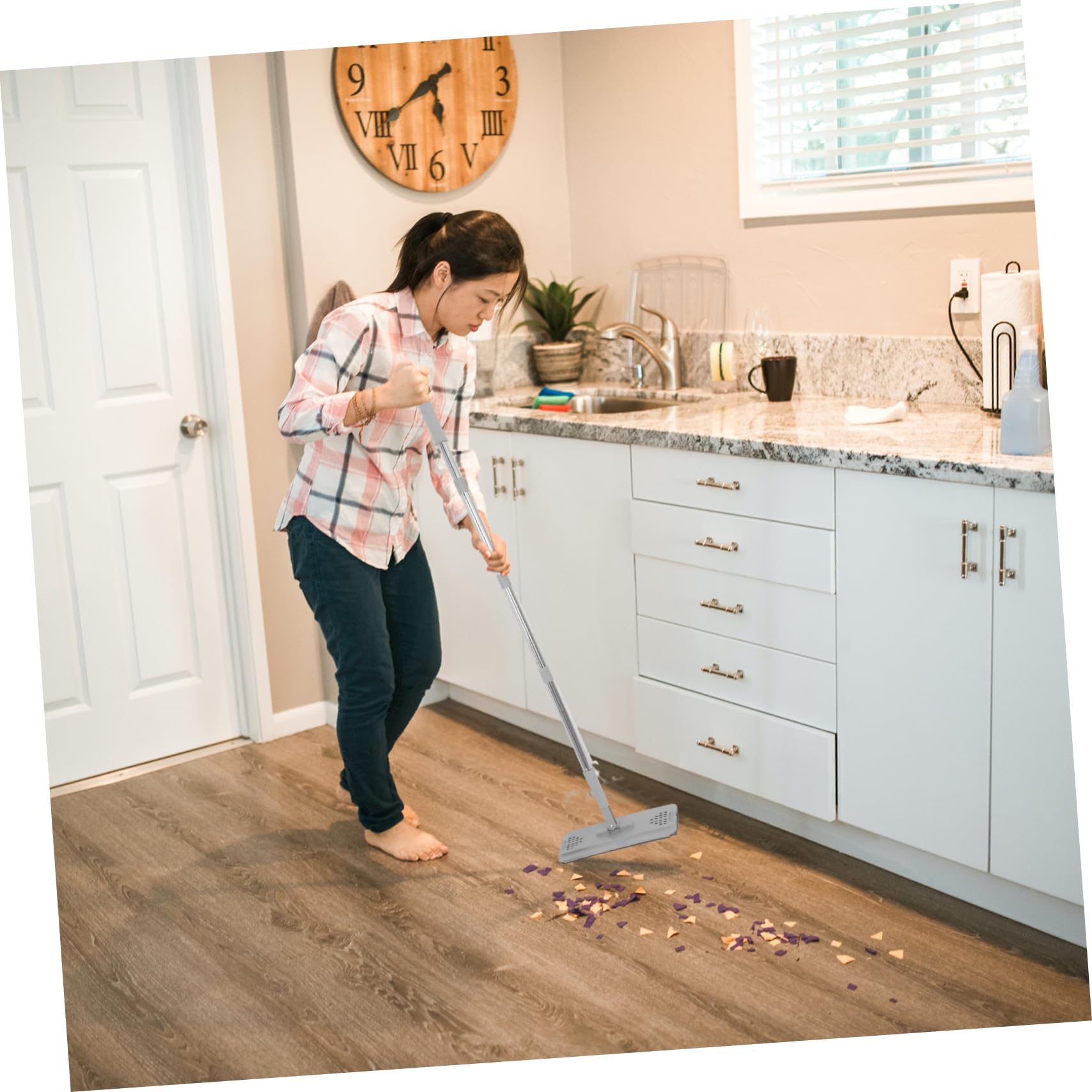 Trapeador Plano de Microfibra con Cubo y Escurridor Juego de Fregona Super Absorbente para Limpieza de Pisos , Paredes y Ventanas en Hogares y Oficinas