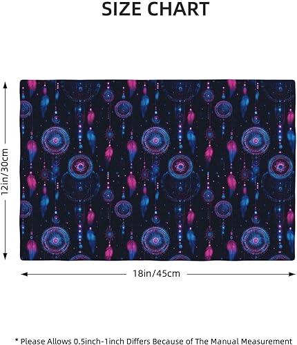 Miniatura 2 de Dining Table Placemats Set of 4-12x18 Inch Colorful Feathers A Print Faux Linen Double Heat Resistant Place Mats, Kitchen Table Mats, Wipeable