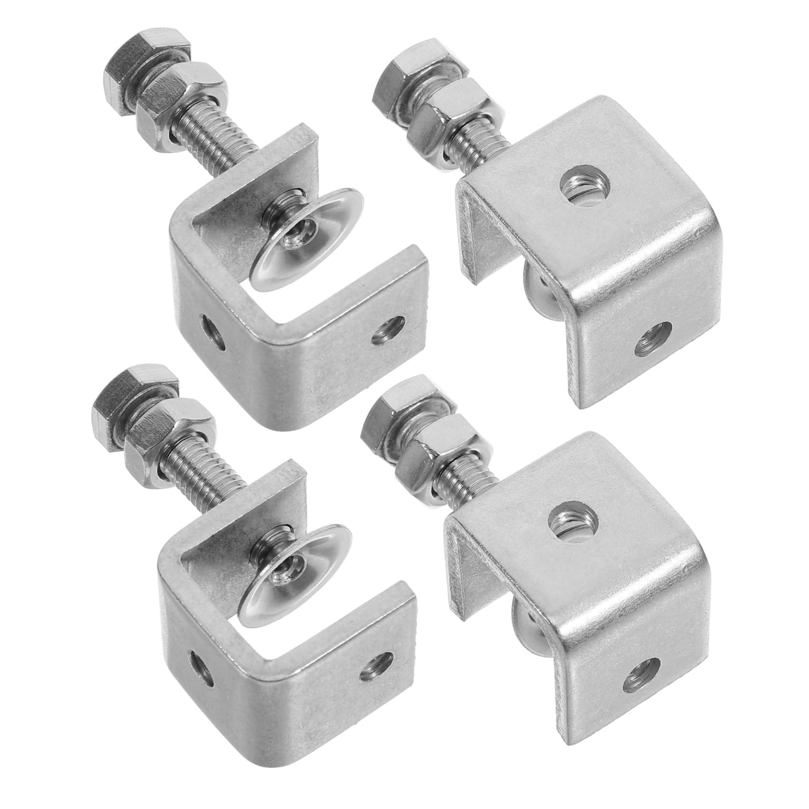 MUCKLILY 4 Pack Heavy Duty Metal C-clamps Small Clamp Set for Woodworking 0-16mm Spring Loaded for Diy Projects