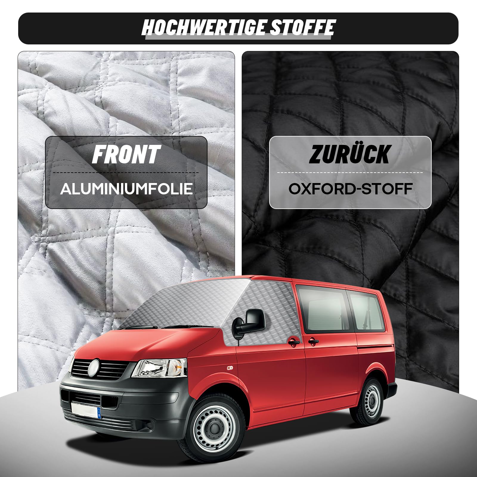 Frontscheibe Sonnenschutz für VW T5 2003–2015, Silber Reflektierend vor Sonne Frost EIS Staub Frontscheibenabdeckung, Windschutzscheiben für VW Wohnmobil