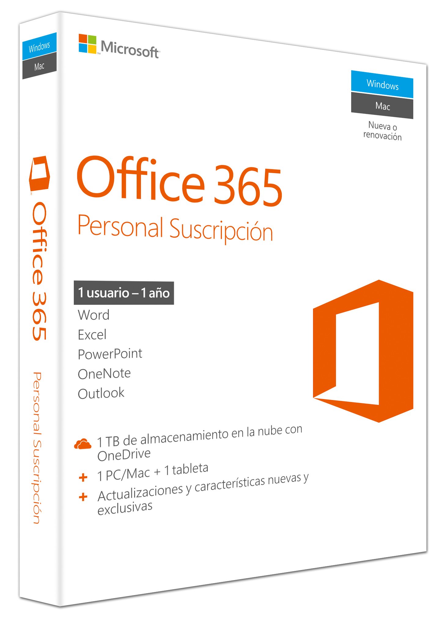 Microsoft Office 365 Personal 1 PC/Mac + 1 Tablet 1 año