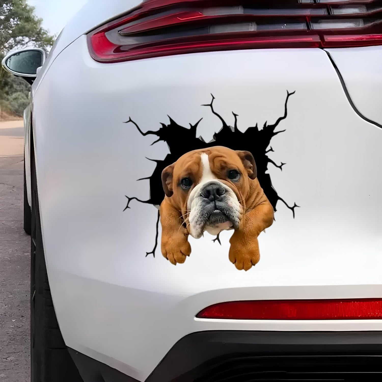 Waterproof English Bulldog Car Stickers – Glossy Vinyl car Decals, Durable Bumper Stickers and Decals for Vehicles for Cars, SUVs, Motorcycles, Laptops, Suitcases, Tablets, 2 Pack image 2