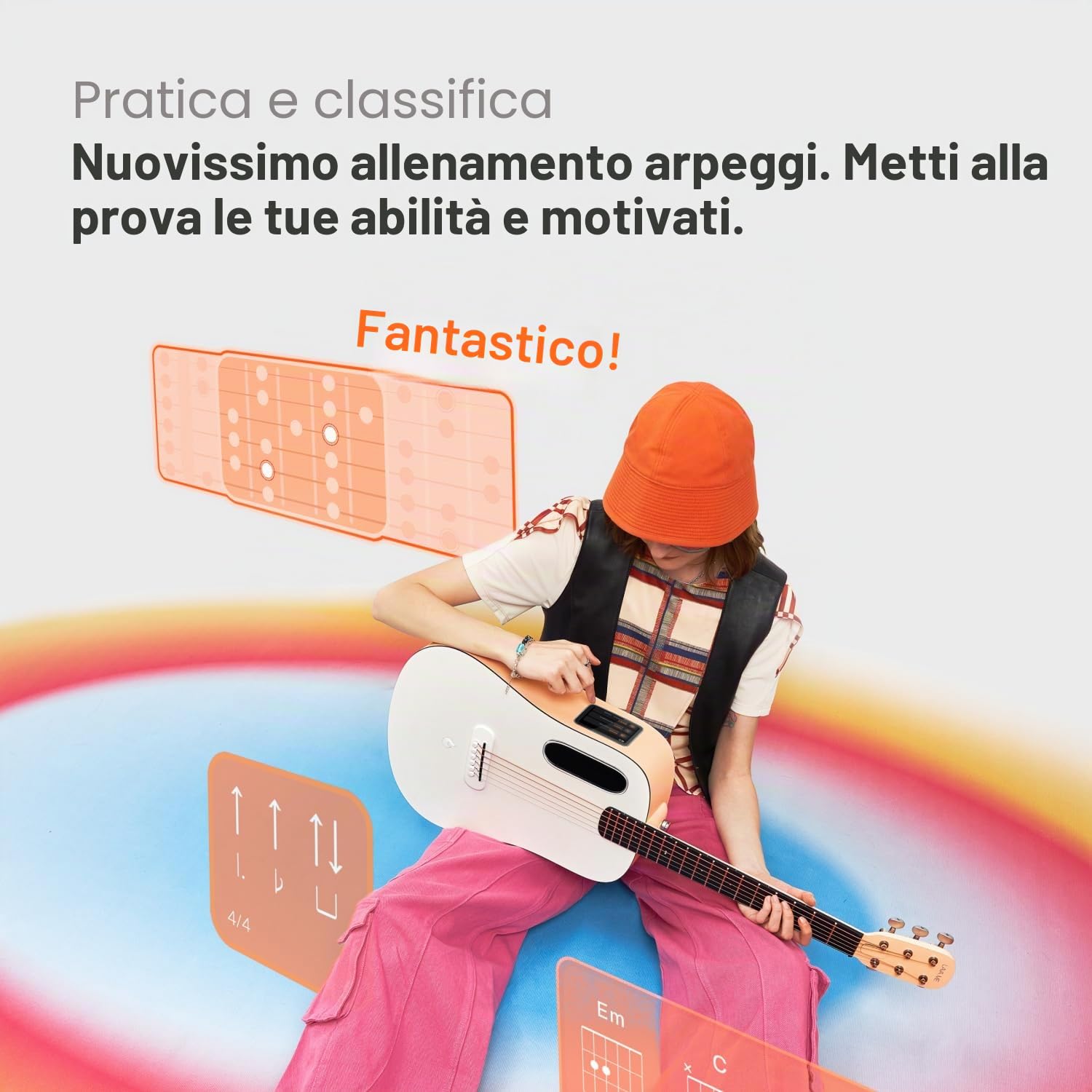 LAVA ME Play Chitarra Elettroacustica HILAVA 2.0 Touchscreen 36", Borsa Lite, Cavo Dati, Chiave Truss Rod