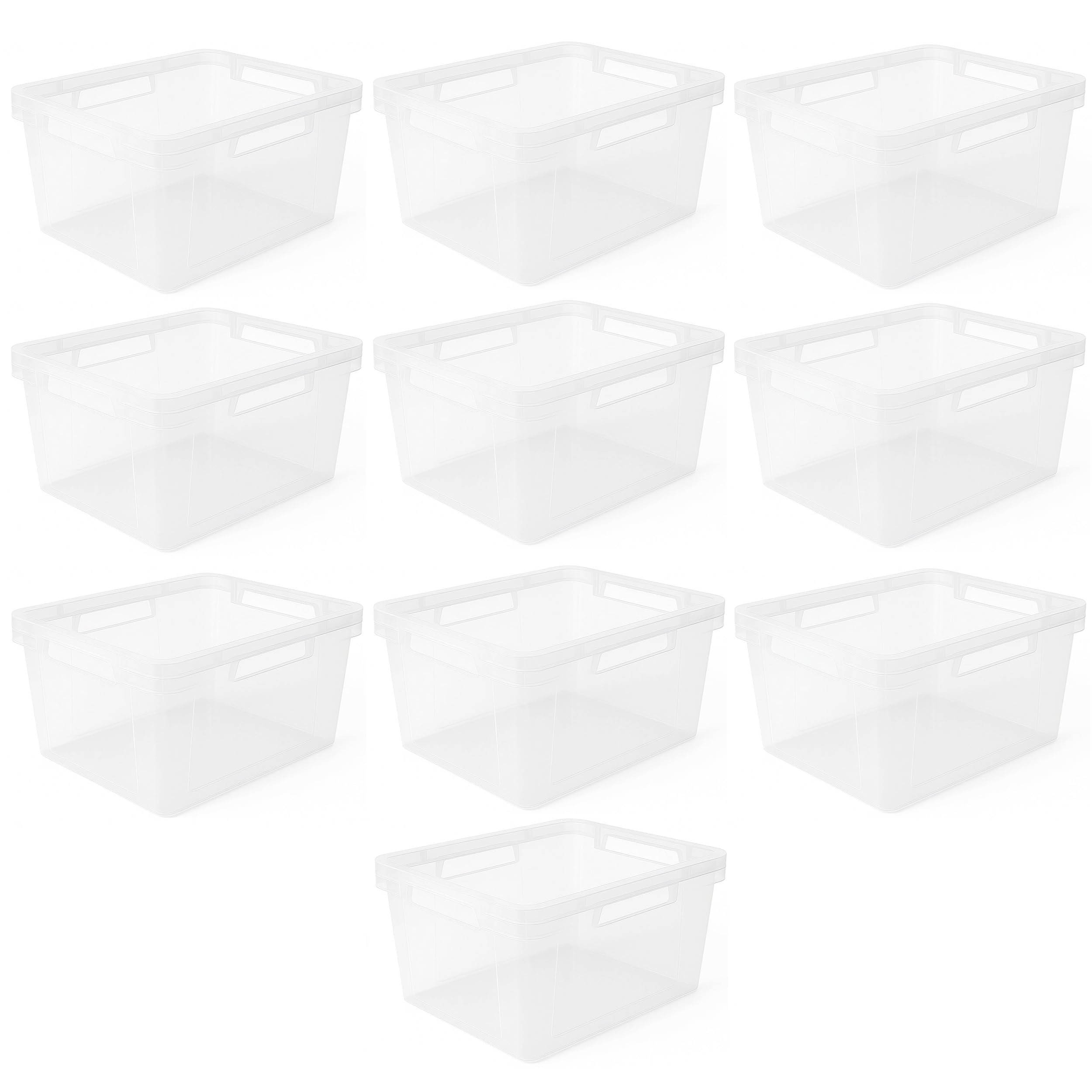 HRB Stabile Dreh Stapelbox 24l, Aufbewahrungsbox (Transparent, 10 Stück)