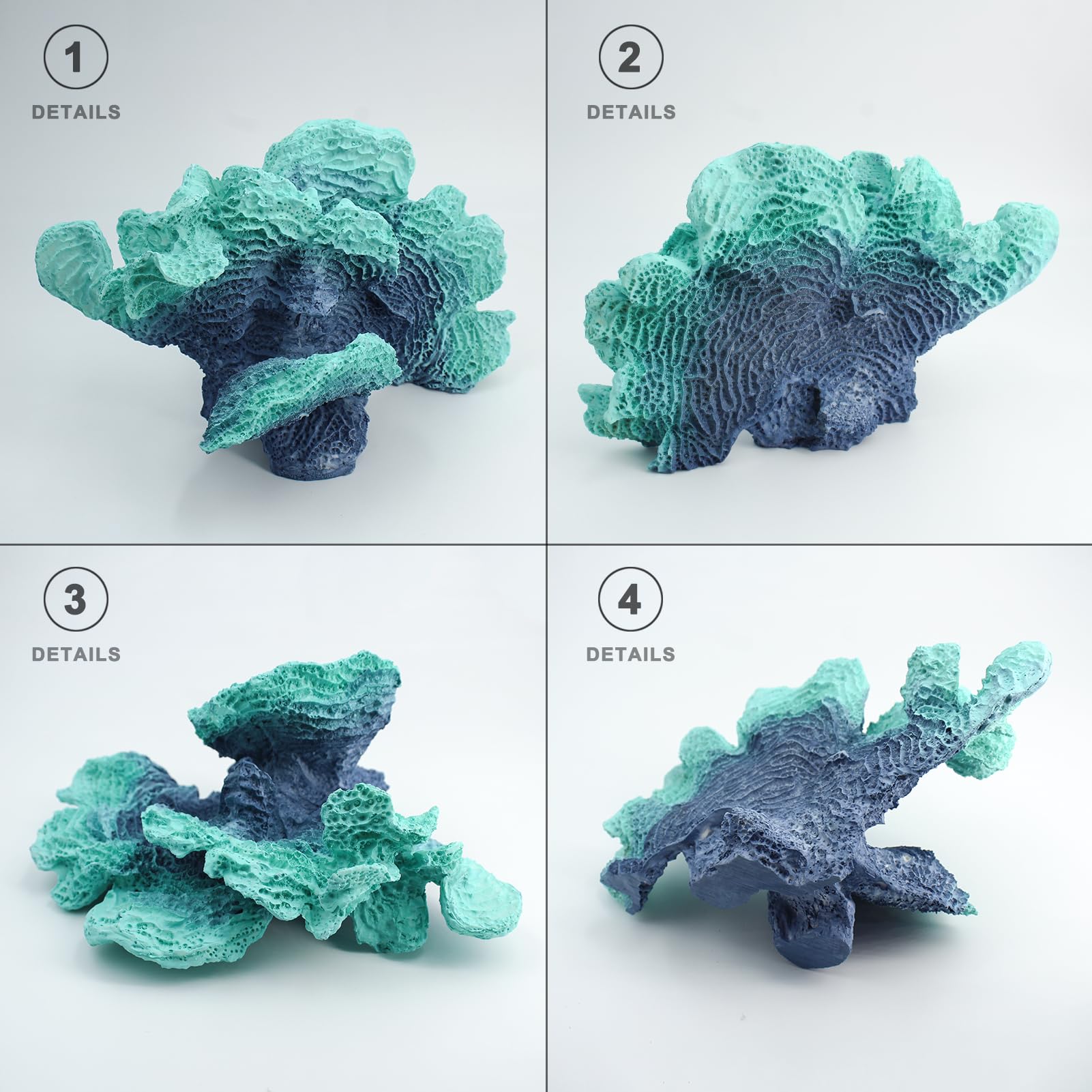 Afadorable Artificial Sea Coral Statue, Coral Sculpture Home Decor Resin Nautical Decor, Coastal Decorations for Home Beach Themed Decor for Party Wedding Room Kitchen Table Shelf (Blue Green)