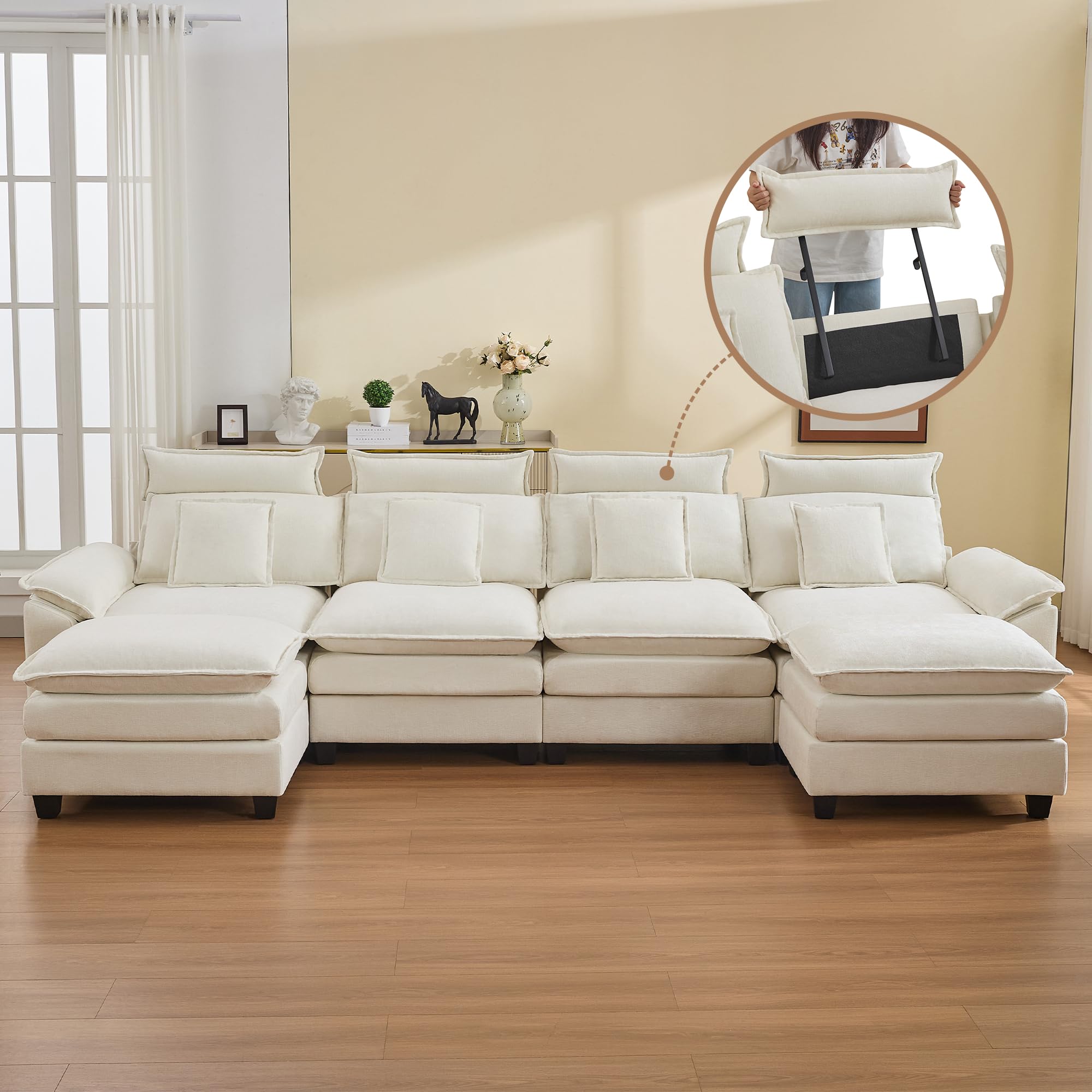Abbrevi 134 Inch Cloud Modern Couch