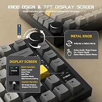 YINDIAO AK820 PRO Mechanikus Billentyűzet TFT Kijelzővel, Vezeték Nélküli 2.4G/Bluetooth, Szürke 3