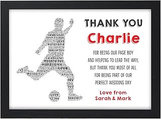 PERSONALISED Page Boy Best Man Usher Ring Bearer Thank You Gifts Football Poem Verse Page Boy Gifts - Perfect for Page Boy, Usher, Best Man, Ring Bearer