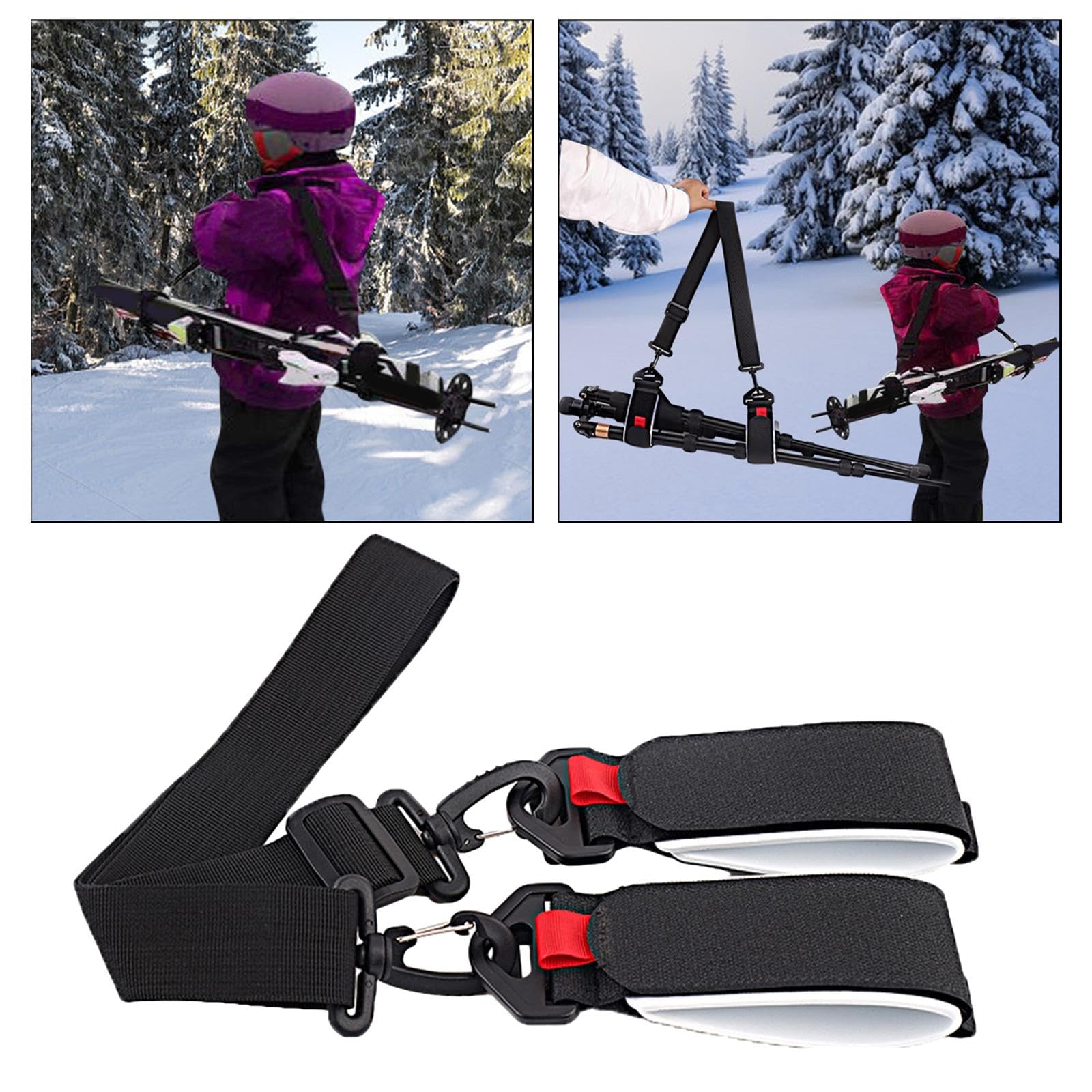 Torby na buty narciarskie Pasek mocujący kijki narciarskie, wytrzymały, snowboardowy, na ramię, do jazdy na deskorolce, zimowych sportów na świeżym powietrzu, nart torba bagażowa