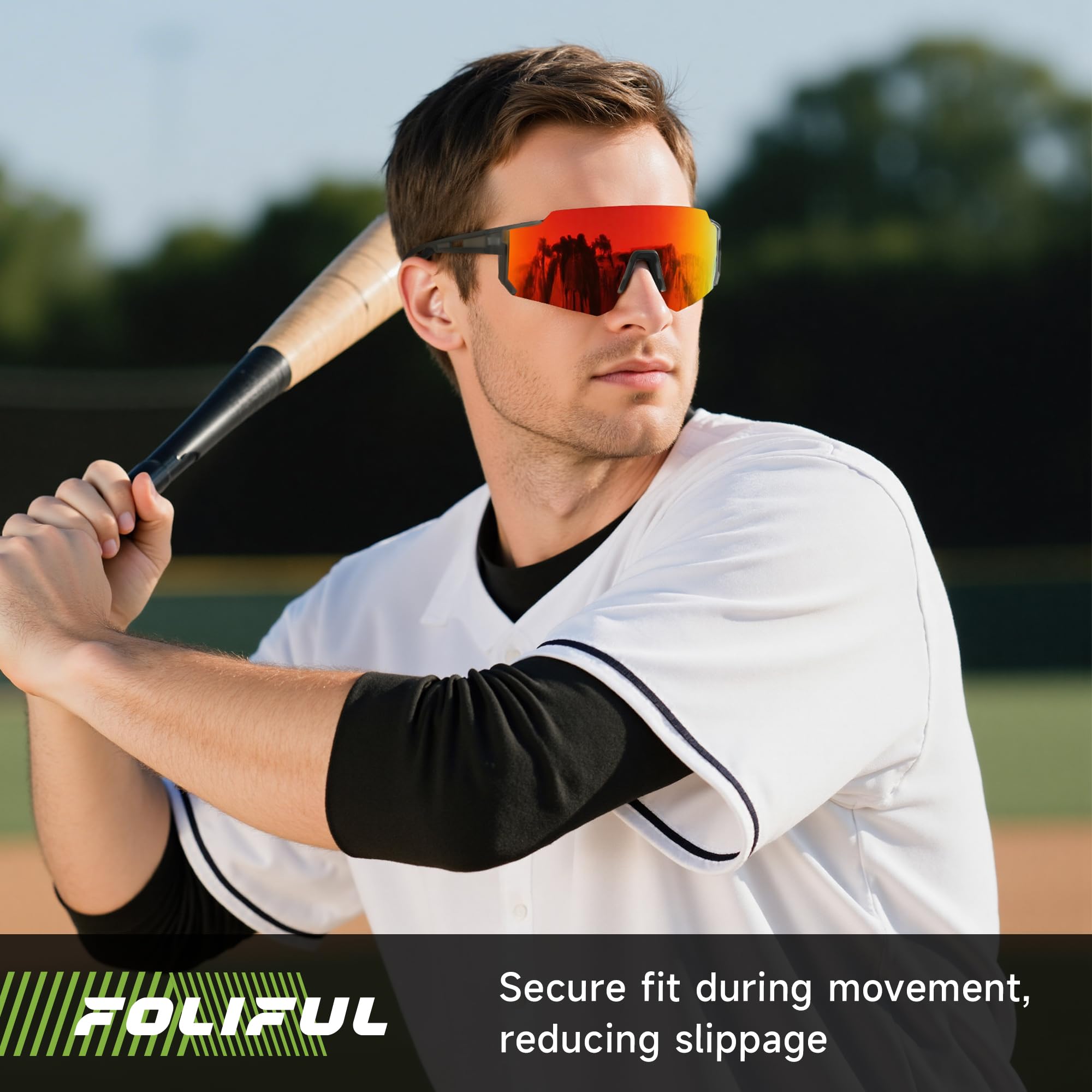 3 Pack Polarized Sunglasses for Men Women, Sports Mens Sunglasses with UV Protection for Baseball Cycling Running