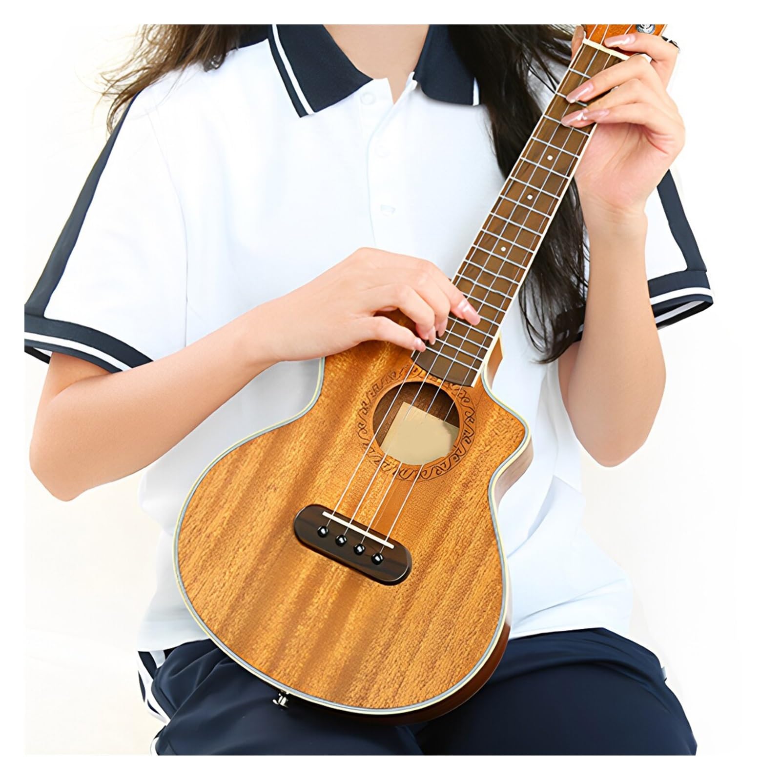23 Calowa Mała Drewniana Gitara Dla Początkujących Ukulele Z Wycięciem Ukulele Dla Dorosłych