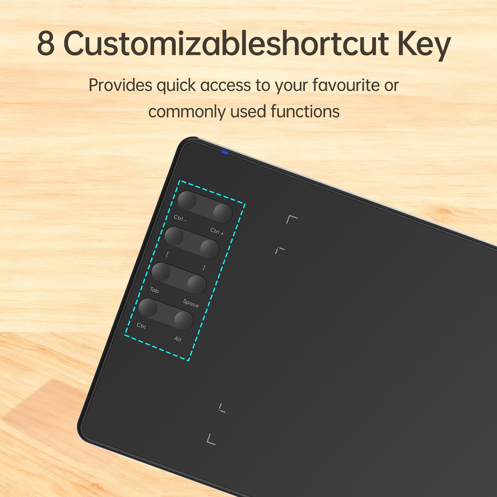 Tablet Graficzny do Rysowania, Tablet do Grafiki Cyfrowej 7,68 X 4,80 Cala z Pasywnym Rysikiem o 16384 Poziomach Nacisku, 8 Niestandardowych Klawiszy Skrótów Nauczania (P5)