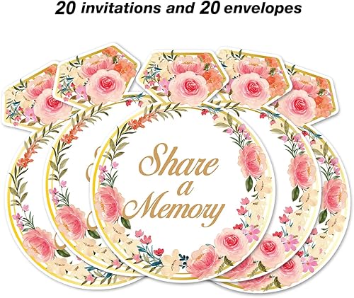 Miniatura 8 de Invitaciones de fiesta de boda con sobres, juego de 20 invitaciones en forma de anillo de boda, invitaciones de fiesta, regalos de doble cara