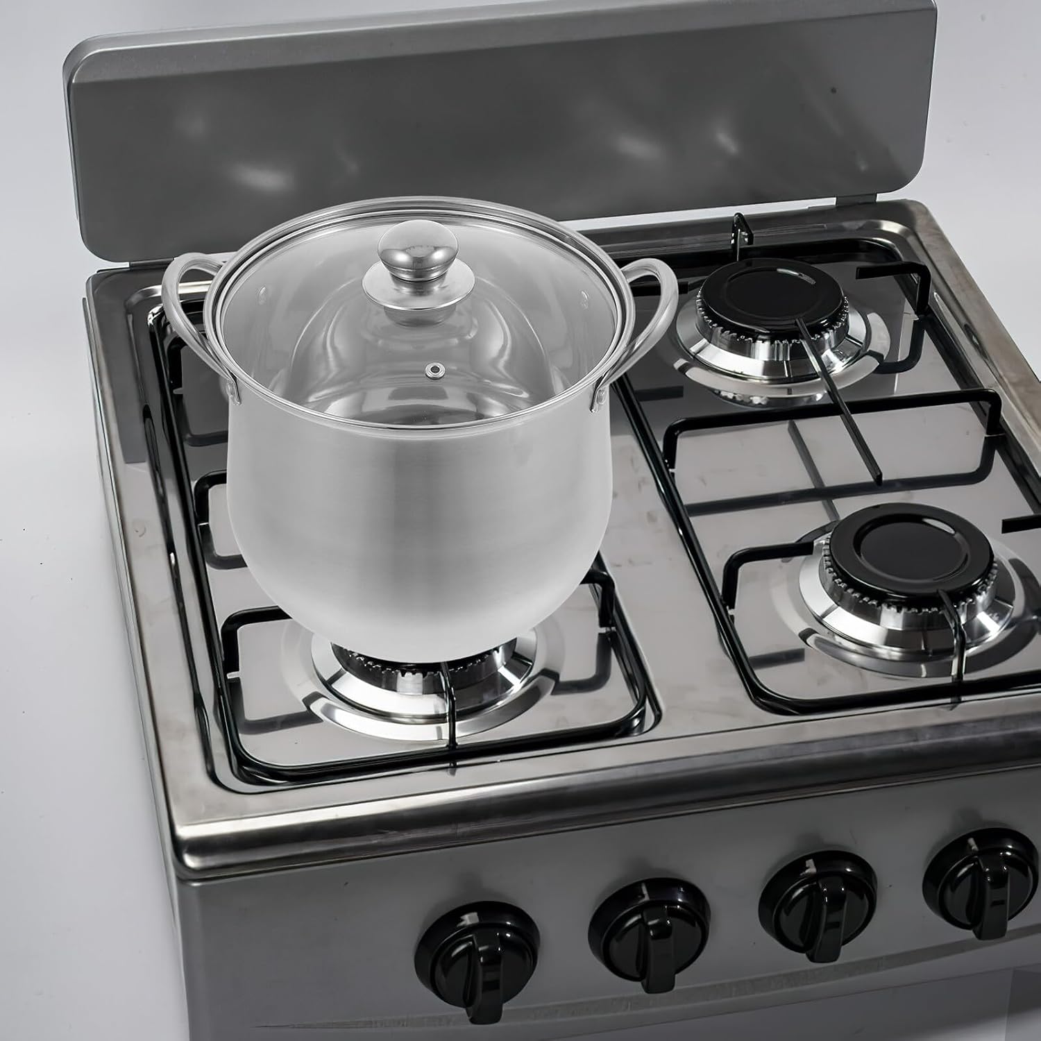 LIFKOME Stainless Steel Stockpot 22cm High-waist Stew Pot Large Capacity Cooking Pot for Home Kitchen Soup and Ramen Cooking