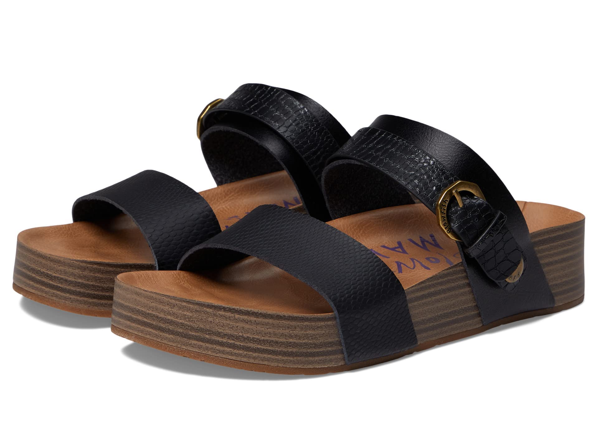 Blowfish Malibu Women's Marge Sandal, Black Dile/Dyecut, 5.5 UK