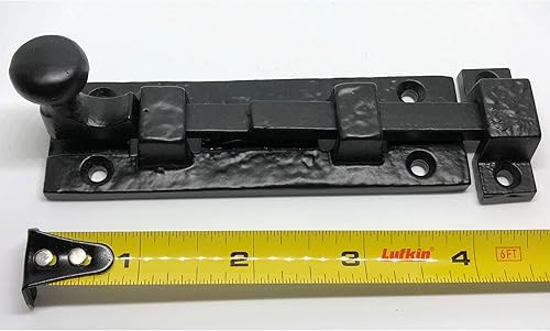 Miniatura 2 de (2) Pestillos de perno de puerta negros de 5 pulgadas  DB-101 Pestillo de perno de puerta de estilo antiguo para puertas, puertas, armarios,