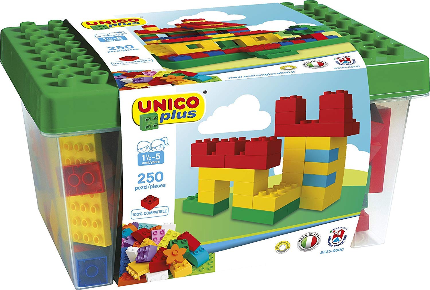 Unico Costruzione Base-Cesta 250Pz 8525 & Unicoplus 8925-0Max, Trenino