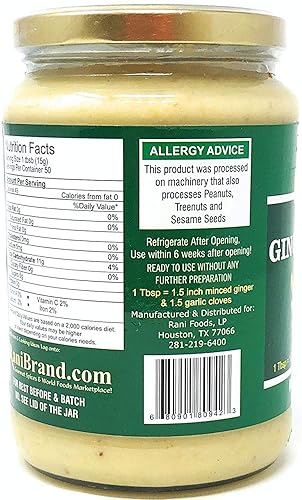 Miniatura 3 de Asian Kitchen - Pasta de cocina de jengibre y ajo de 265 onzas 2646oz tarro de vidrio  vegano sin gluten sin OMG sin colores origen indio