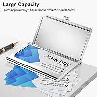 Vista 3 de Rouidr Titular de la tarjeta de visita, Caja de la tarjeta de visita pequeña, Organizador de tarjetas de visita de metal delgado, Cartera