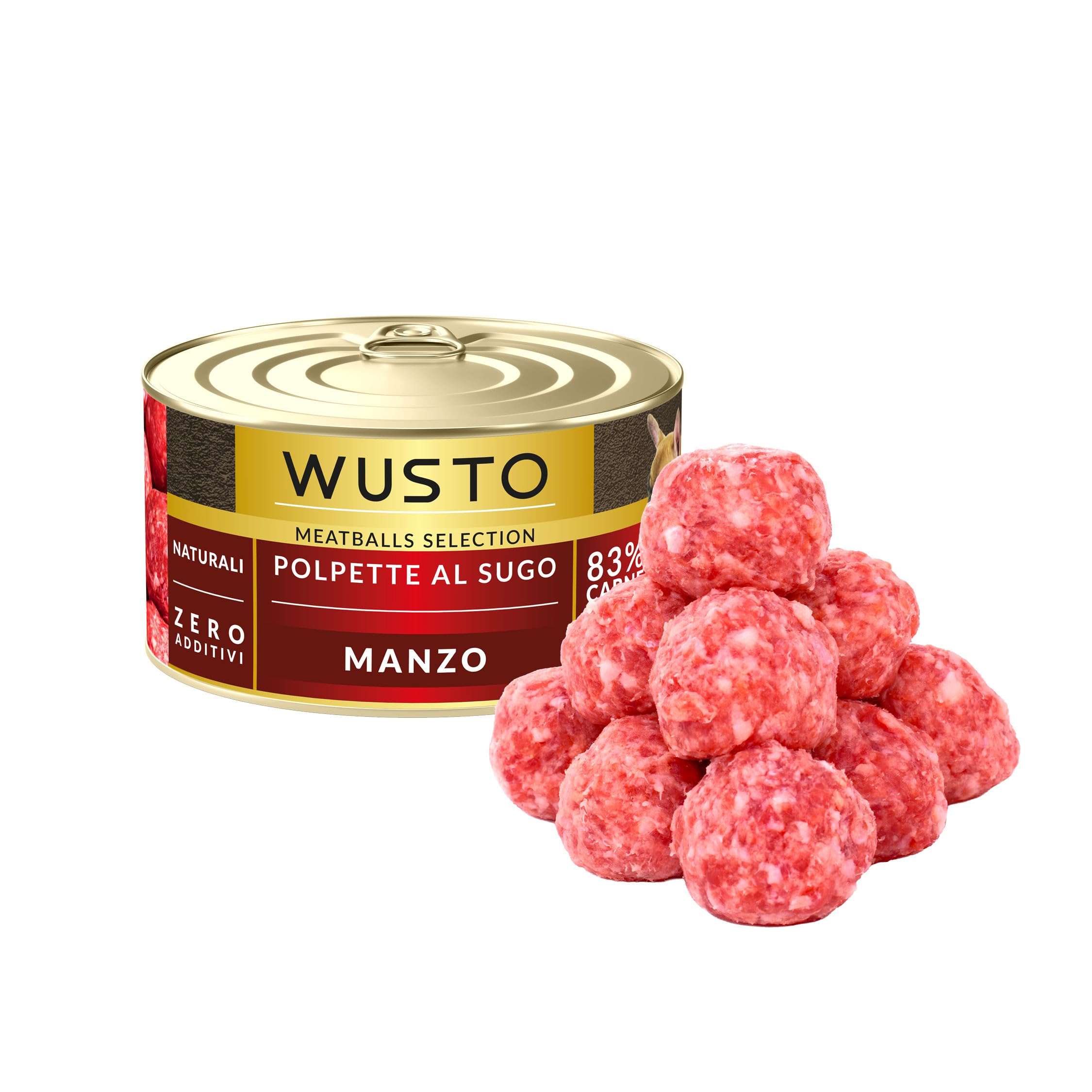 Polpette al Sugo per Cani Adulti – Alimento Umido Completo e Gustoso, Tenere Polpette in Salsa Ricca, Alta Appetibilità, Nutrizione Bilanciata (24 x 150g, Manzo)