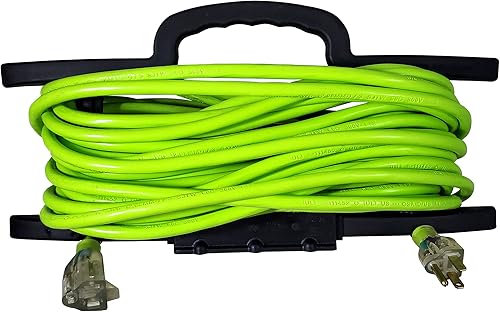 USW Envoltura de cable de extensión con 3 salidas de CA, gestión de cables de 50 pies, almacenamiento portátil, duradero y compacto para el hogar,