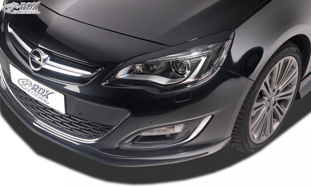 RDX Racedesign Spoilers de phares compatible avec Opel Astra J HB 5-portes/Sportstourer 2009-2015 (ABS), noire