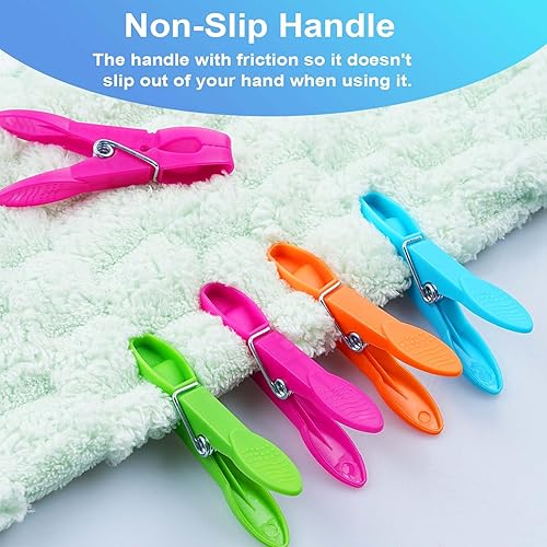 Miniatura 7 de Paquete de 48 pinzas de plástico coloridas, resistentes para ropa sucia, pinzas para línea de secado, pequeños alfileres de ropa de colores para