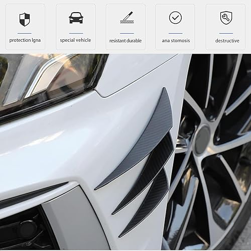Miniatura 3 de Alerón anticolisión para parachoques delantero, 6 unidades, calcomanías anticolisión, cuchillo de aire modificado, decoración de aletas de goma,