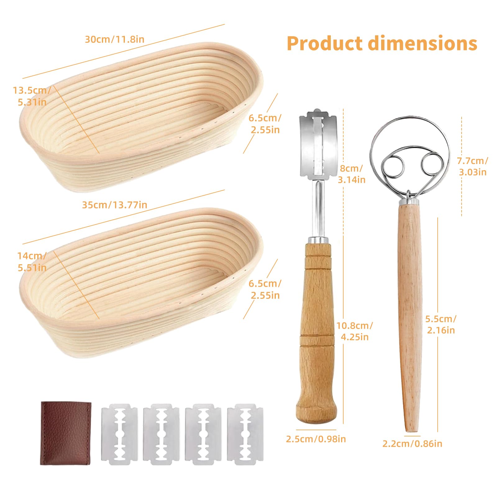 2 Fodere In Lino Per Cestini Lievitazione Pane - Con Spazzola Silicone, Naturali E Lavabili - Foto 4