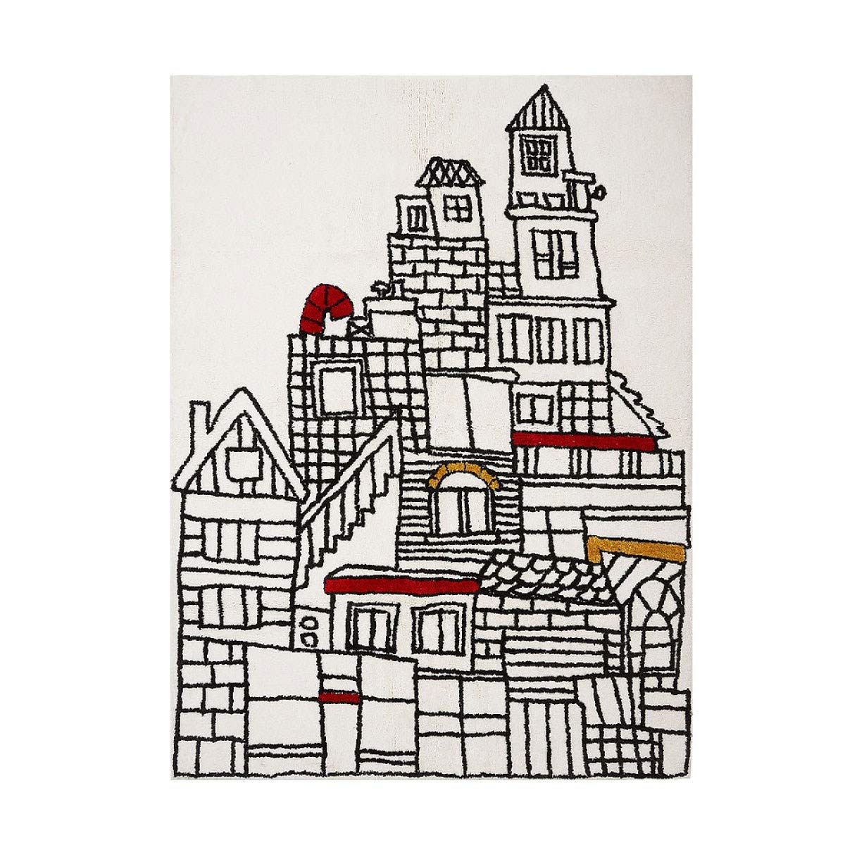 Alfombra infantil de algodón City, multicolor, rectangular, 120 x 160 cm