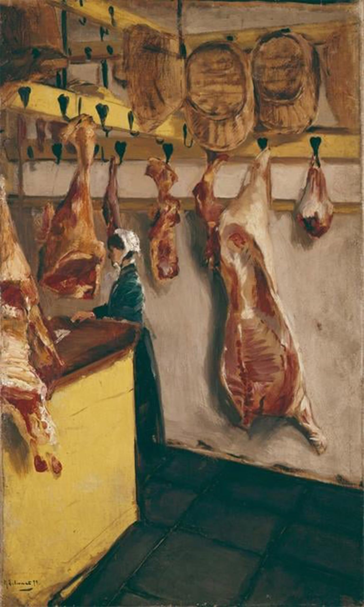 POSTERIIk Vintage Art Print Images Pictures Print Schlachterladen in Dordrecht by Max Liebermann Modern Colour Posters for Office Home Decor 60x90cm
